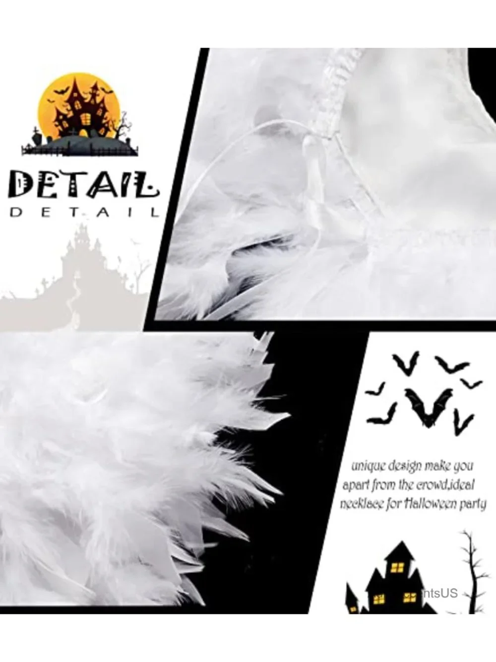 Kids Real Feather Cape Shawl Costume Accessory Halloween Dress Up Party